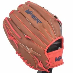 Kelly's Ultimate Sports Viper Japanese Kip Leather Slowpitch Softball Fielding Glove Carmel/Navy/Red -Gloves shop Carmel Navy Red viper 3