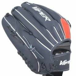 Kelly's Ultimate Sports Viper Japanese Kip Leather Slowpitch Softball Fielding Glove Navy/Red/White -Gloves shop Navy Blue White viper 3