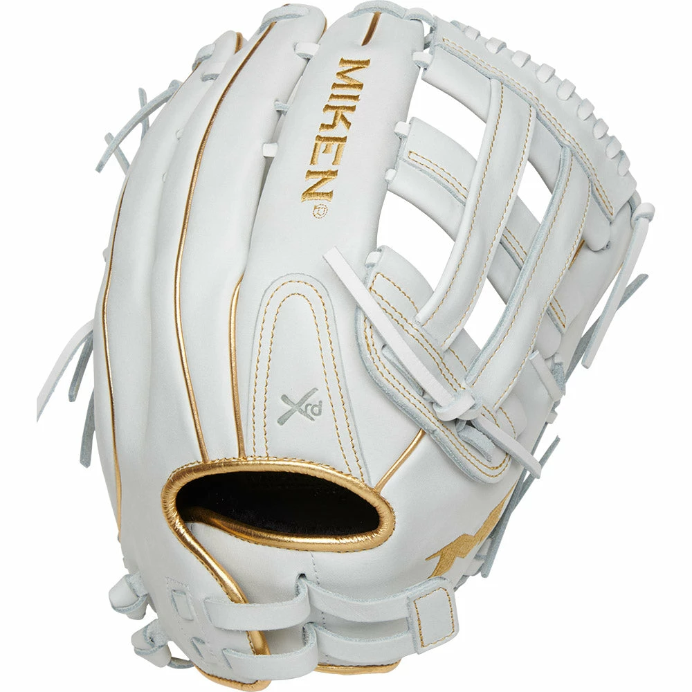 Kelly's Ultimate Sports Miken White Gold PRO Series 13.5" Slowpitch Fielding Glove - PRO135-WG 1 Kelly's Ultimate Sports Miken White Gold PRO Series 13.5" Slowpitch Fielding Glove - PRO135-WG