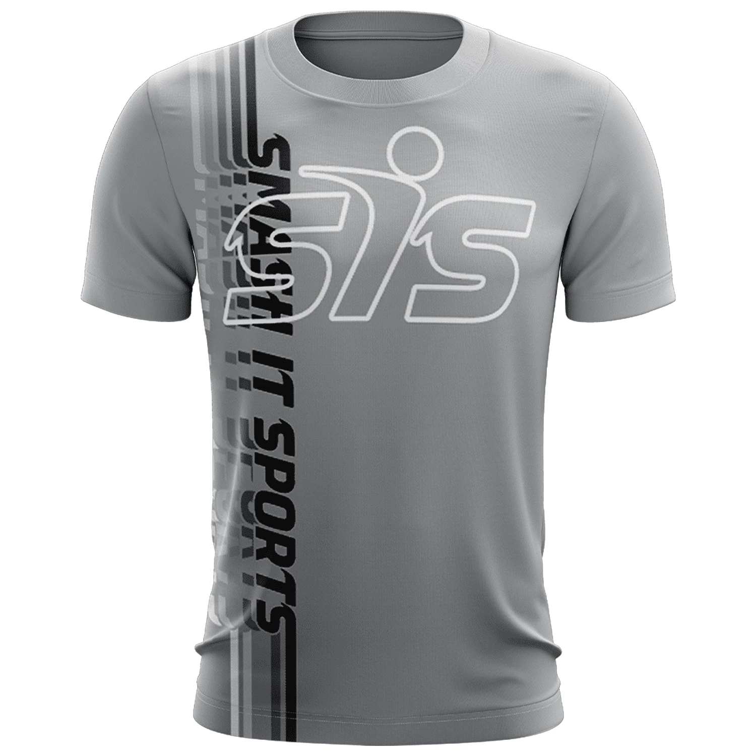 Kelly's Ultimate Sports Smash It Sports EVO-Tech Short Sleeve Shirt - Gray Fade Repeat Logo 1 Kelly's Ultimate Sports Smash It Sports EVO-Tech Short Sleeve Shirt - Gray Fade Repeat Logo