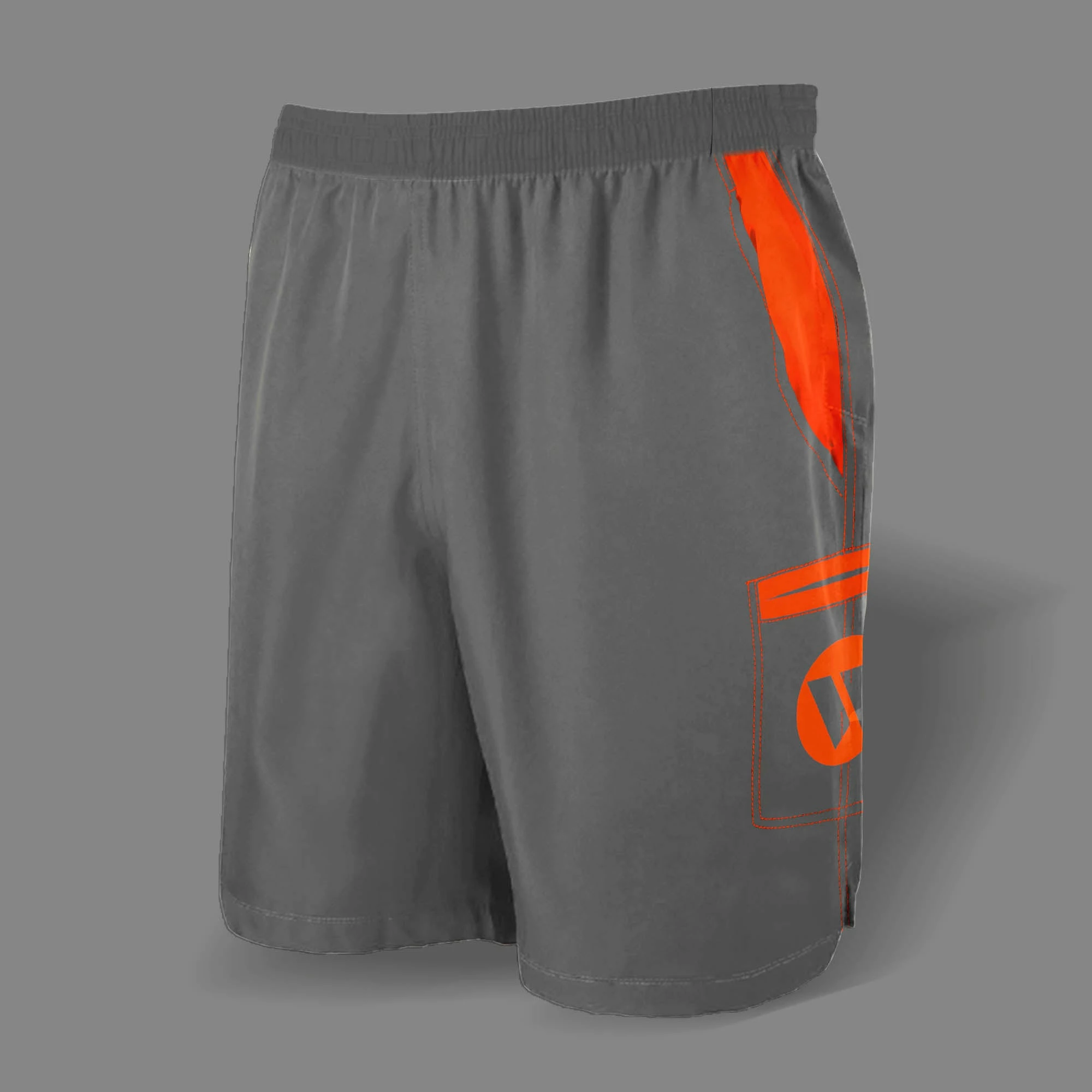 Kelly's Ultimate Sports Worth Microfiber Shorts (Grey/Orange) 1 Kelly's Ultimate Sports Worth Microfiber Shorts (Grey/Orange)