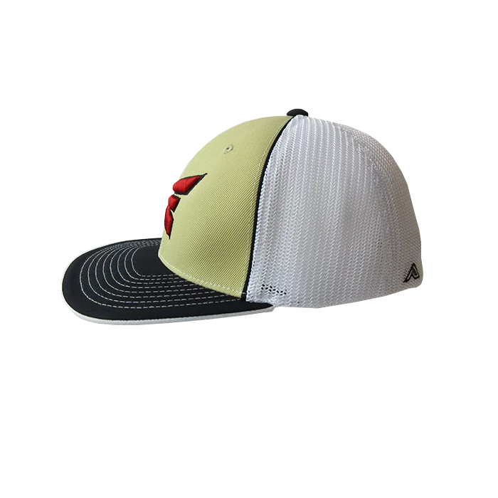 Kelly's Ultimate Sports Easton Hat By Pacific (404M) Black/White/Vegas Gold/Black/Red 2 Kelly's Ultimate Sports Easton Hat By Pacific (404M) Black/White/Vegas Gold/Black/Red - Image 2