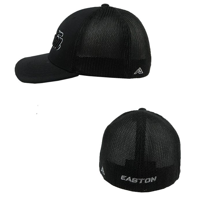 Kelly's Ultimate Sports Easton Hat By Pacific (404M) All Black/Grey/Black Script 2 Kelly's Ultimate Sports Easton Hat By Pacific (404M) All Black/Grey/Black Script - Image 2