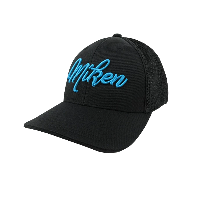 Kelly's Ultimate Sports Miken Hat By Pacific (404M) All Black/Electric Blue Script 1 Kelly's Ultimate Sports Miken Hat By Pacific (404M) All Black/Electric Blue Script