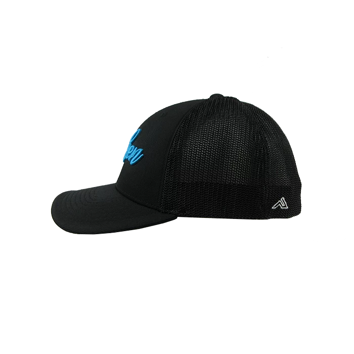 Kelly's Ultimate Sports Miken Hat By Pacific (404M) All Black/Electric Blue Script 3 Kelly's Ultimate Sports Miken Hat By Pacific (404M) All Black/Electric Blue Script - Image 3