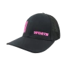 Kelly's Ultimate Sports Worth Hat By Pacific (404M) All Black/Pink Flag