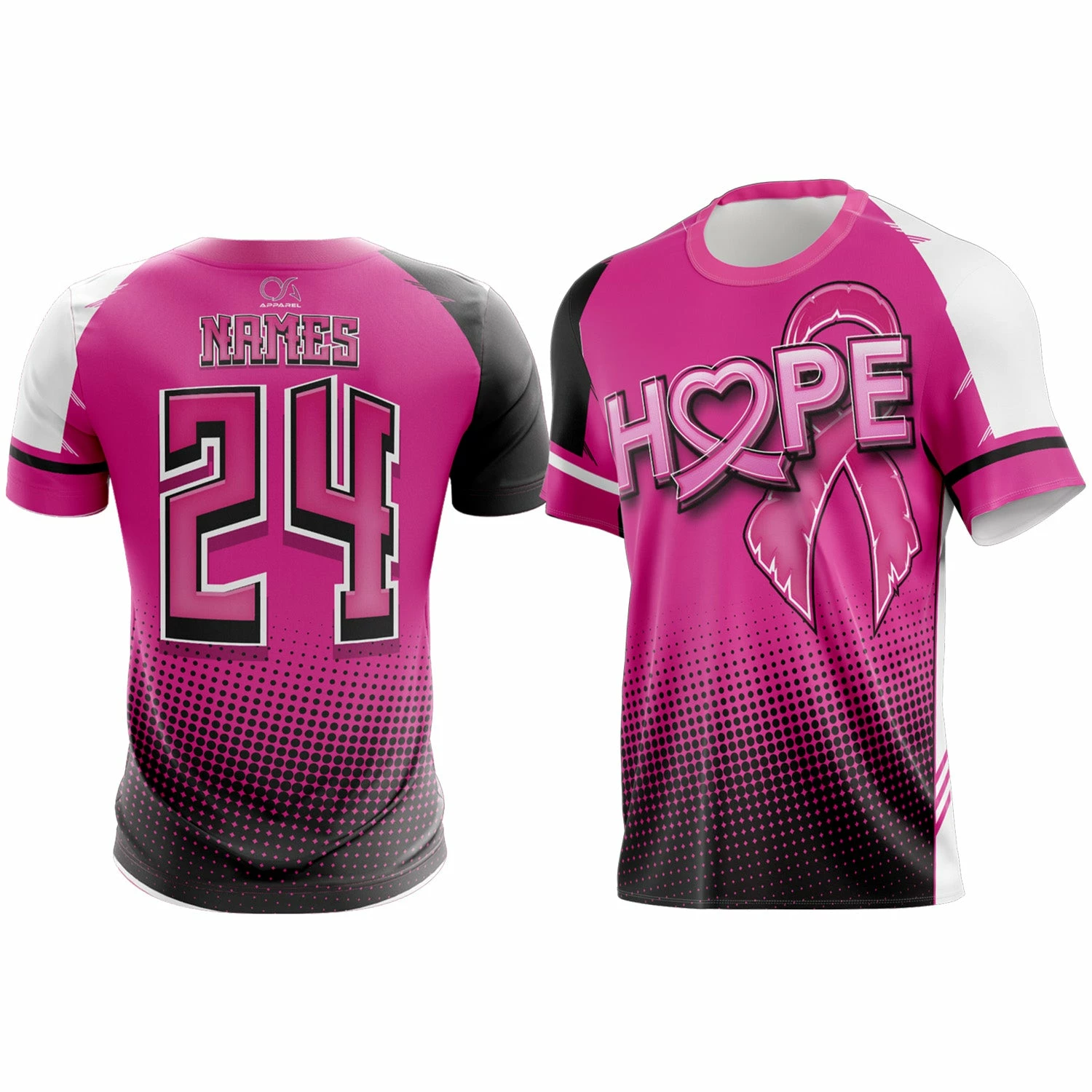 Kelly's Ultimate Sports Breast Cancer Awareness HOPE Short Sleeve Shirt (Customized Buy-In) 1 Kelly's Ultimate Sports Breast Cancer Awareness HOPE Short Sleeve Shirt (Customized Buy-In)